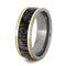 Deer Antler, 14k Yellow Gold 7mm Comfort-Fit Titanium Band, Size 8