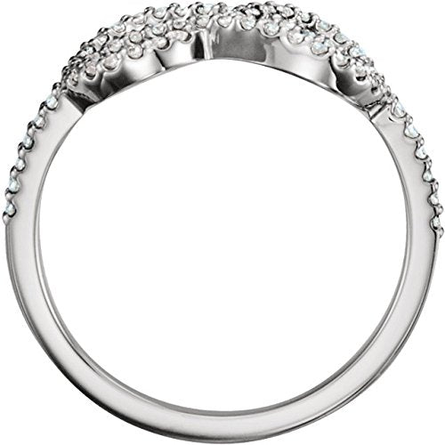 Diamond Knot Ring, Sterling Silver (1/3 Ctw, Color G-H, Clarity I1), Size 6