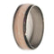 Copper, Silver Mokume Gane Inlay 6mm Comfort Fit Titanium Wedding Band, Size 4
