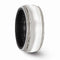 Edward Mirell Black Titanium and Sterling Silver Milgrain 10mm Wedding Band