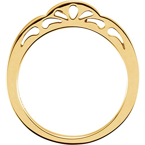 Cut-Out Paisley 3mm Stackable 14k Yellow Gold Ring, Size 4.5