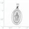 Rhodium-Plated 14k White Gold St. Jude Thaddeus Medal Pendant (27X16MM)
