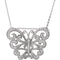 Vintage-Style Butterfly CZ Necklace Rhodium-Plate Sterling Silver Necklace, 18"