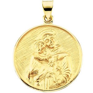 18k Yellow Gold St. Anthony of Padua Medal (13 MM)