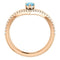 Aquamarine Pear and Diamond Chevron 14k Rose Gold Ring (.145 Ctw, G-H Color, I1 Clarity)