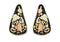 Ave 369 Black Powder Coat Post Earrings, 10k Yellow Gold, 12k Green and Rose Gold Black Hills Gold Motif