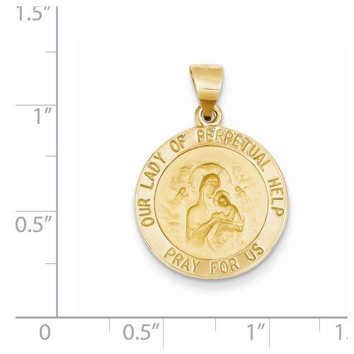 14k Yellow Gold Our Lady Of Perpetual Help Medal Pendant (20X19MM)