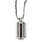 Edward Mirell Stainless Steel Marsala Carbon Fiber Dog Tag Pendant Necklace, 20"