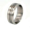Brushed Titanium Grooved Pinstripe 8mm Comfort-Fit Wedding Band