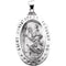 14k White Gold Hollow Oval St. Christopher Medal (28.75x20 MM)