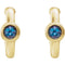 Alexandrite J-Hoop Earrings, 14k Yellow Gold