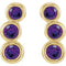 Amethyst Three-Stone Ear Climbers, 14k Yellow Gold