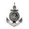 Sterling Silver Antiqued Satin St Christopher Anchor Medal Charm Pendant (33X20 MM)