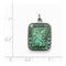 Sterling Silver Teal Enamel Square St. Christopher Medal Pendant (21X15MM)