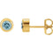 March Birthstone Stud Earrings, 14k Yellow Gold