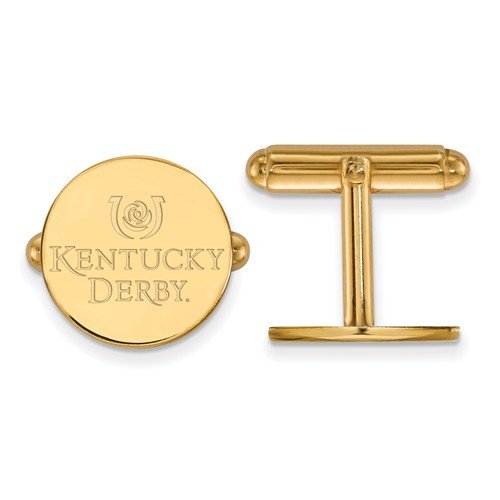 Gold Plated Sterling Silver Kentucky Derby Round Cuff Links