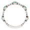 Platinum Chatham Created Emerald and Diamond Vintage-Style Ring (0.03 Ctw, G-H Color, SI1-SI2 Clarity)