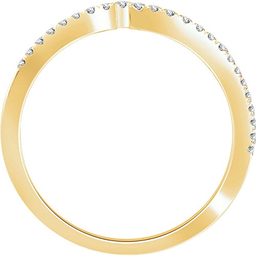 Diamond Negative Space Ring, 14k Yellow Gold, (1/2 Ctw, Color H+, Clarity I1), Size 7