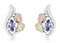Ave 369 Created Tanzanite Marquise Birthstone Earrings, Sterling Silver, 12k Green and Rose Gold Black Hills Gold Motif