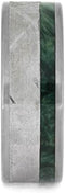 The Men's Jewelry Store (Unisex Jewelry) Gibeon Meteorite, Green Box Elder Burl Wood 8mm Matte Titanium Comfort-Fit Wedding Band, Size 11.25