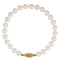 White Akoya Cultured Pearl Strand Bracelet in 14k Yellow Gold, 7" (6-6.5 MM)