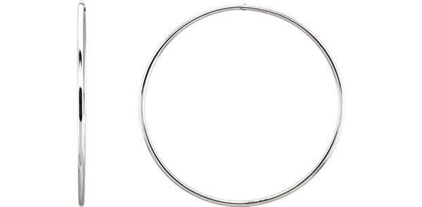 Endless Hoop Tube Earrings, Sterling Silver (60mm)