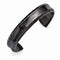 Men's Templar Collection Black Titanium 14mm Faceted Edges Cuff Bangle Bracelet