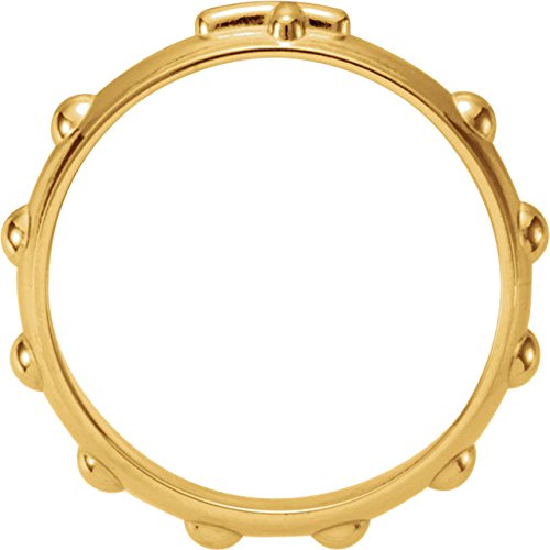 10k Yellow Gold 2.50mm Rosary Ring, Size 11.5