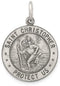 Sterling Silver St. Christopher Football Medal (23X20MM)