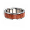 Cherry Wood Inlay 8mm Comfort-Fit Interchangeable Titanium Wedding Band, Size 10