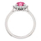 Pink Tourmaline and Diamond Halo 14k White OR Yellow Gold Ring, Size 7
