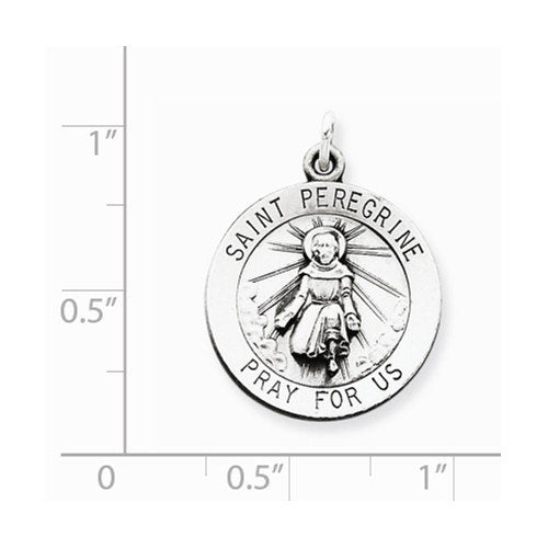 Sterling Silver St. Peregrine Medal (28X20MM)