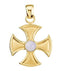 Chalcedoney and 14k Yellow Gold Maltese Cross Pendant