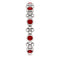 Platinum Created Ruby Beaded Ring