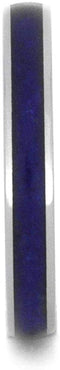 Lapis Lazuli Comfort-Fit Titanium His and Hers Wedding Bands