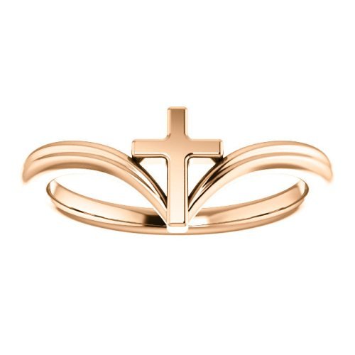 Petite Cross 14k Rose Gold Ring