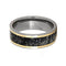 Deer Antler, 14k Yellow Gold 7mm Comfort-Fit Titanium Band, Size 8