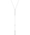 Diamond Bar Y Necklace in 14k White Gold, 16-18" ( .06 Ctw, Color H+, Clarity I1)