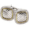 Diamond Snake Skin Embossed Square Cuff Links, Sterling Silver, 14k Yellow Gold (.50 Ctw, GH Color, Clarity I1 )