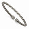 Men's Signature Cable Collection Gray Titanium 5mm Cable Wire with Cast Titanium Accent Cuff Bangle Bracelet, 7"
