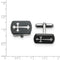 Black IP-Plated Stainless Steel Brushed satin Cross Rectangle Cuff Links, 12X20MM