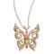 Butterfly Pendant Necklace, Sterling Silver, 12k Green and Rose Gold Black Hills Gold Motif, 18''