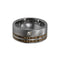 Diamond Solitaire, Bocote Wood 10mm Comfort Fit Frosted Titanium Wedding Band, Size 10