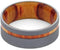 Sandblasted Titanium 8mm Comfort-Fit Tulipwood Sleeve Wedding Band Size 8.75