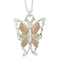 Diamond-Cut Butterfly Necklace, Sterling Silver, 12k Green and Rose Gold Black Hills Gold Motif