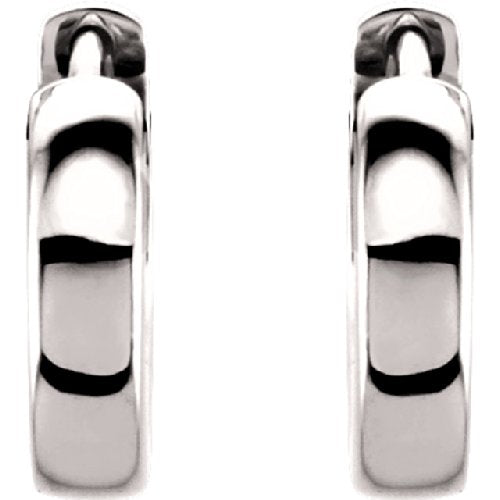14k White Gold Hoop Earrings (14mm)