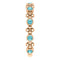 Genuine Blue Zircon Beaded Ring, 14k Rose Gold