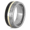 Dinosaur Bone, Gibeon Meteorite, 14k Yellow Gold 9mm Titanium Comfort-Fit Wedding Band