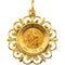 Rhodium Plated 14k Yellow Gold Round St. George Medal (18.5 MM)