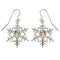 Snowflake Earrings, Sterling Silver, 12k Green and Rose Gold Black Hills Gold Motif
